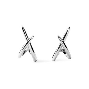 New! Anthropologie Sloane Silver Criss Cross Earrings (1065) NWOT